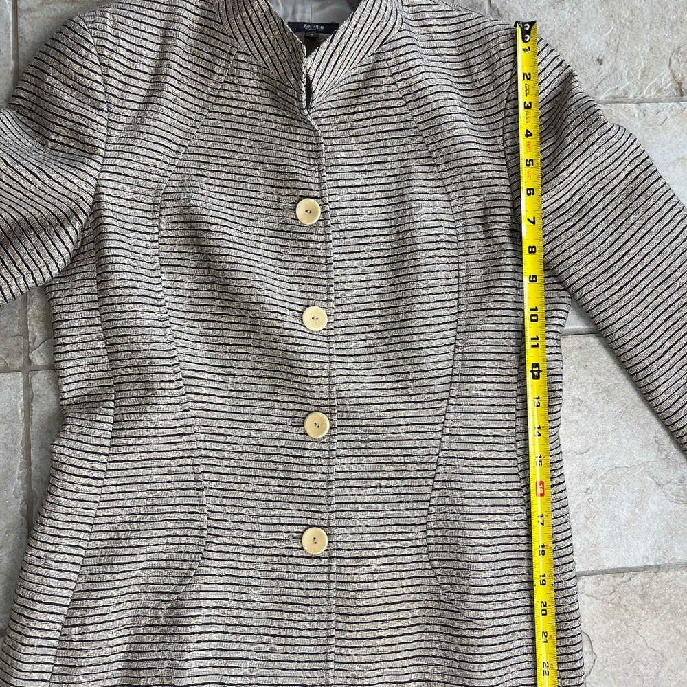 Zanella Italy Metallic Stripe Blazer 8 Dark Academia Heritage Luxe Jacket Office - Picture 5 of 10